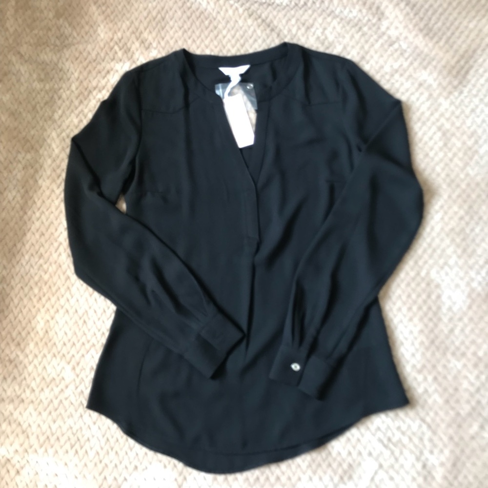 Black chiffon long sleeves
